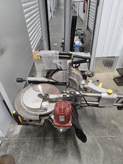 Double-Bevel Sliding Compound Miter Saw With Wheeled Stand