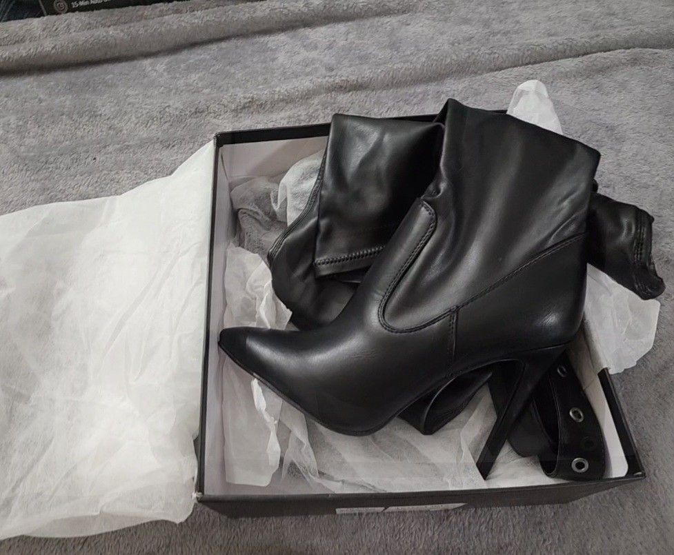 The AZALEA WANG THIGH HIGH STILETTO CHAP BOOTS