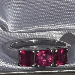 Ruby Ring In Sterling Silver 