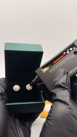 Gold Halo Moissonite Stud Earrings