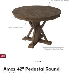Wayfair Amoz 42”  Pedestal Round Dining Table