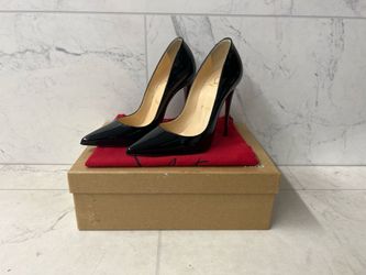 Christian Louboutin So Kate 120 Black Patent-Leather Pumps (PO1017060) -Very Good Condition