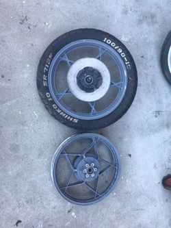 Suzuki GS wheels front and rear