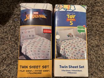 New Twin sheets spider man and Toy Story