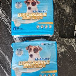 MALE DOG WRAPS DISPOSABLE DIAPERS, WAIST 12" - 19"