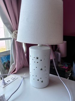 White Ceramic Star Cutout Table Lamp