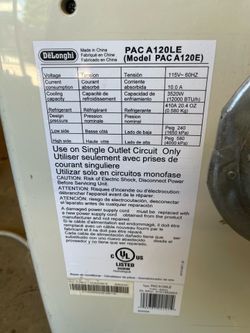 Portable AC unit, 12,000 BTU