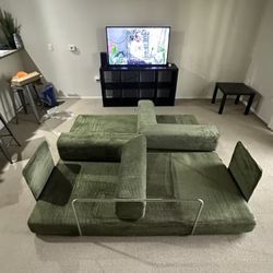 🛋️ Moving Sale – 4-in-1 Convertible Sofa Bed (98”) – Corduroy – No Assembly