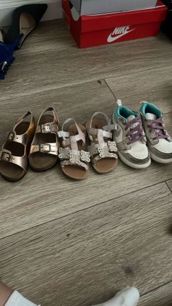 $15 For Nikes , $10 For Gold Brand New & $5 For Butterfly Toddler Shoes Size 9