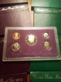 8 1990's United States Proof Sets