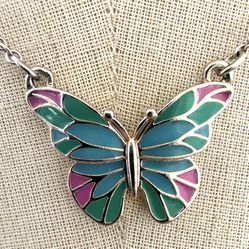 Avon vintage Enamel Butterfly Necklace