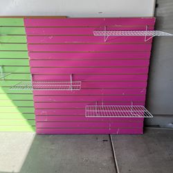 Colorful Slatwall Panel Bundle (4 Colorful Panels + 6 Shelves)