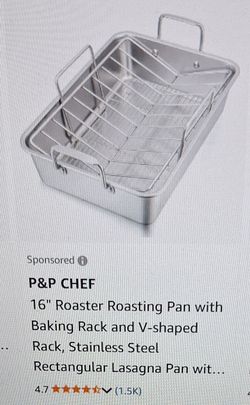 P&P 16" CHEF STAINLESS STEEL ROASTING PAN
