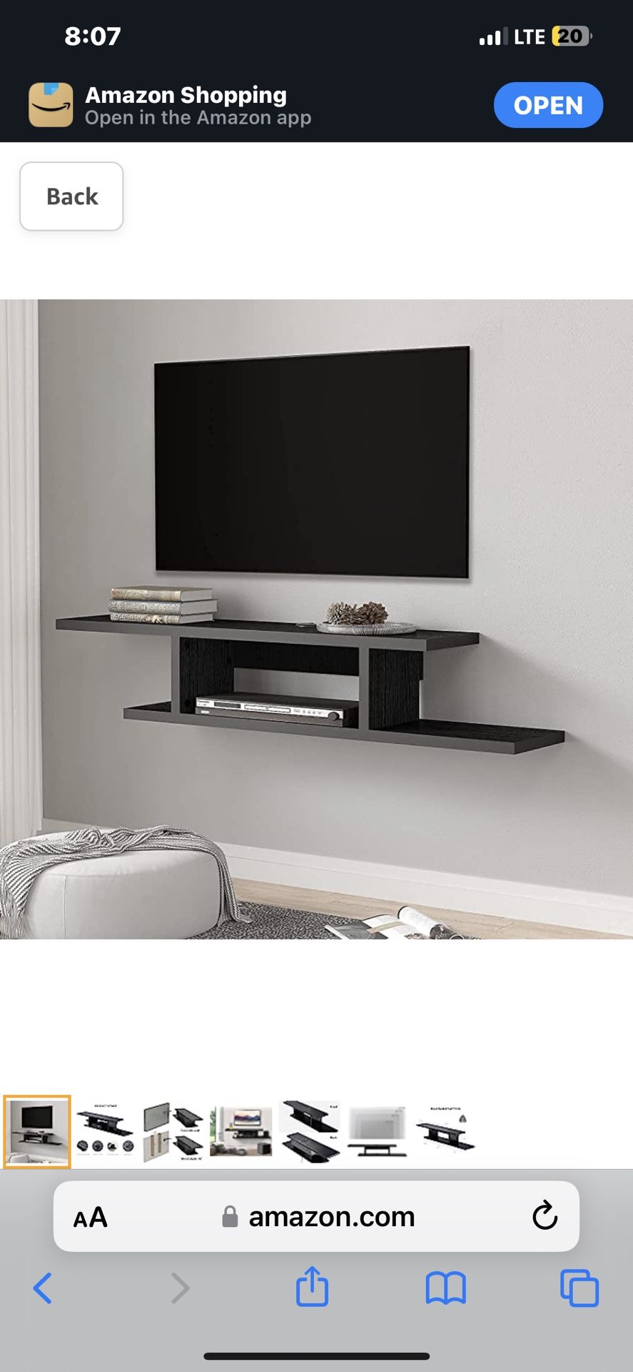 New  Floating TV Stand Shelf - Wall Mounted Entertainment Center Media Console Component Wall Cabinet, Black, 50"