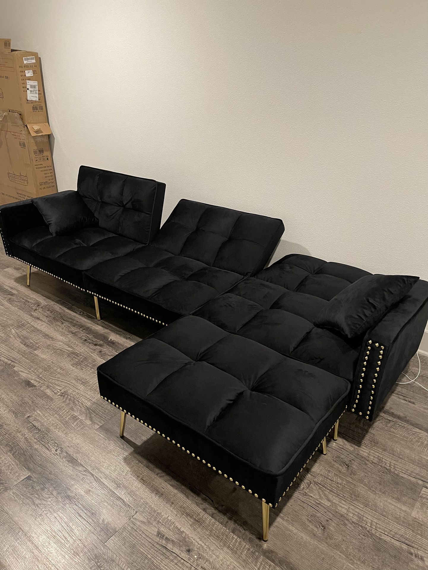 Modern Folding Futon, Reclining Sofa Bed for Apartment