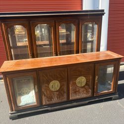 Vintage Oriental China Cabinet 