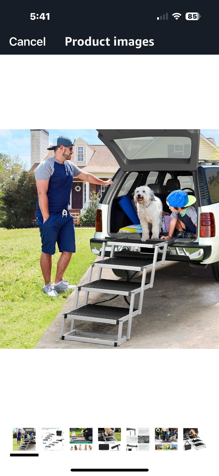 Brand New Portable Heavy Duty Foldable Steps For Dogs. Wide Steps W/Adjustable Design, Supports Large Dogs, Up To 250Lbs.
