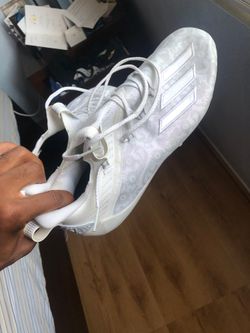 White Adidas Cleats Size 13M