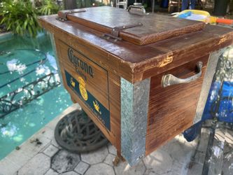 Vintage Corona Extra wood Beer Cooler