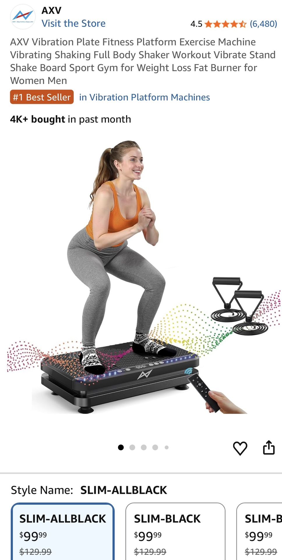 AXV Vibration Plate Fitness Platform Exercise Machine Vibrating Shaking Full Body Shaker Workout Vibrate Stand Shake Board Sport Gym for Weight Loss F