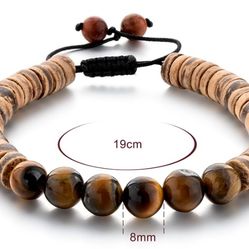 Hawaiian Coconut Adjustable Bead Bracelet