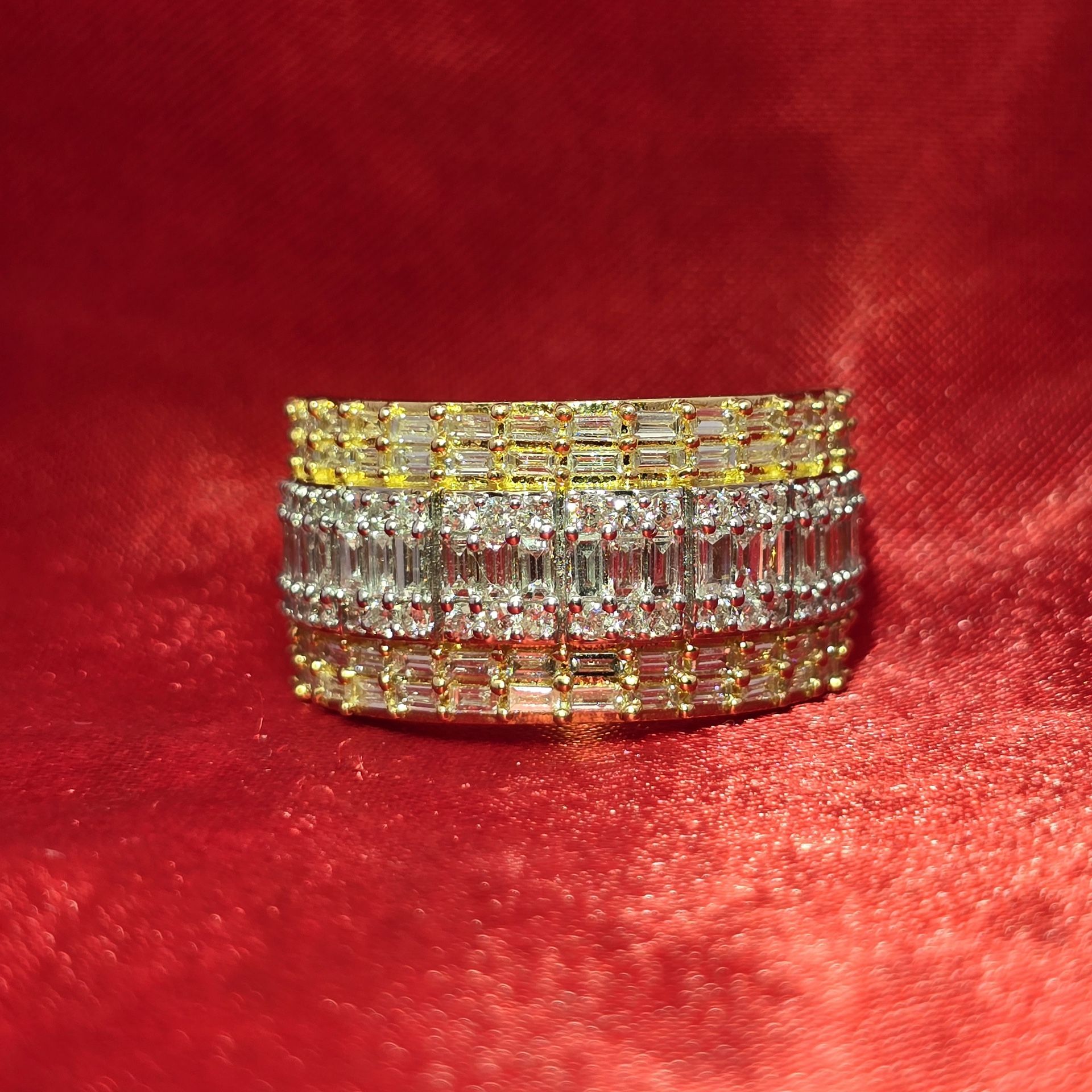 10k Yellow Gold Diamond Baguette Wedding Band Ring 2.05 ctw