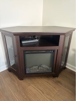 Corner TV Console with built in electric fireplace