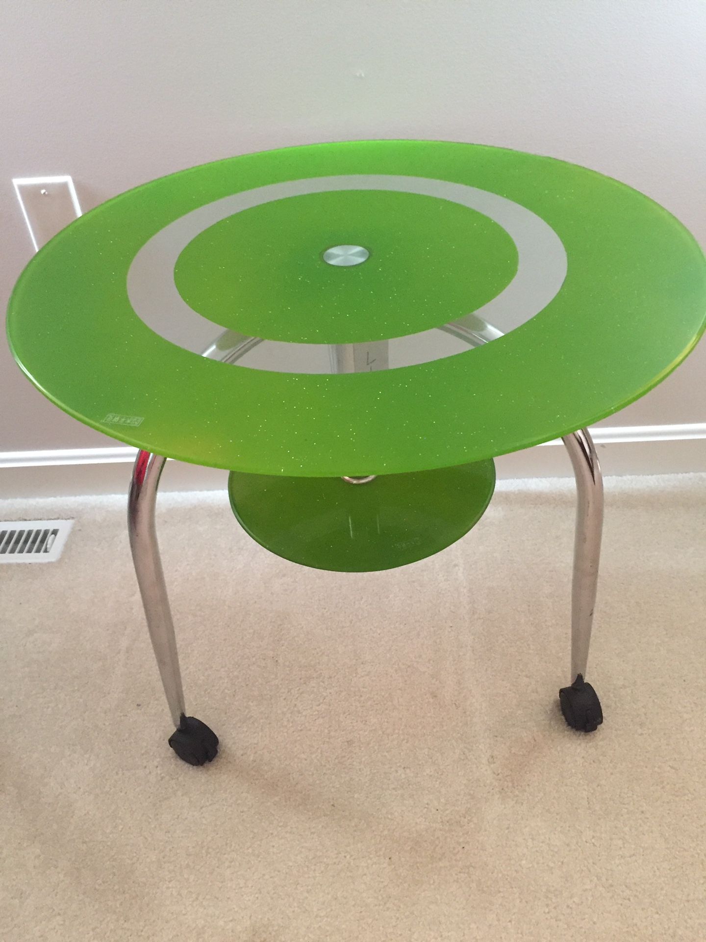 Two Layers Of Glasses Brand New Table