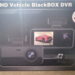 Vehicle three channel video dashboard camera designed for recording footage while driving
