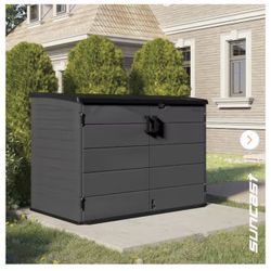 Stow-Away 4 ft. W x 6 ft. D Plastic Resin Horizontal Storage Shed (22 sq. ft.) in Peppercorn (Gray)