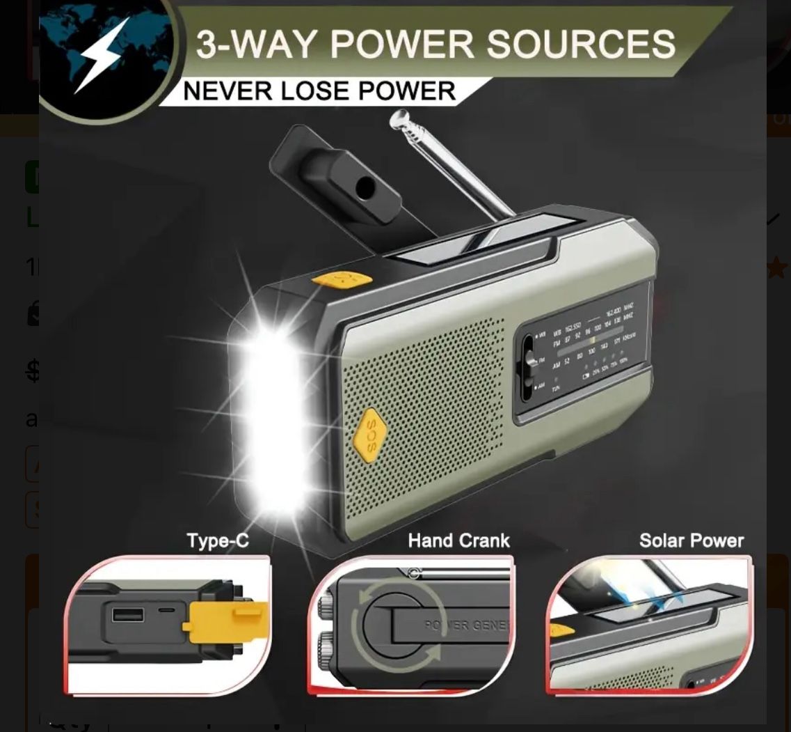 Emergency Radios - Solar Charging Panel