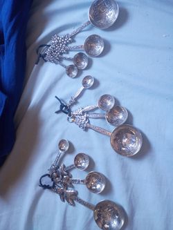 Decorative Silver Metal Measuring Spoon Sets