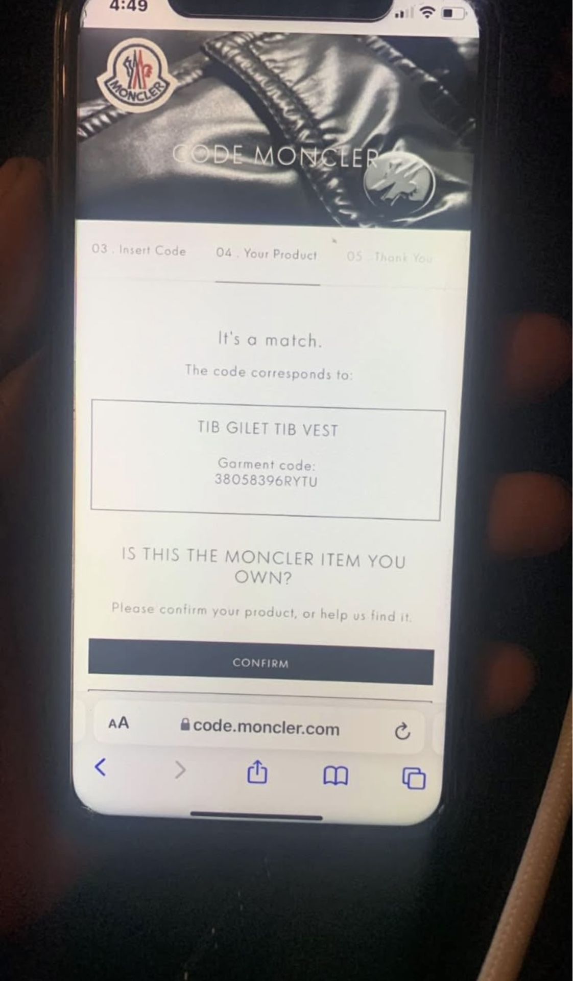 Moncler Tibb Vest Size 5