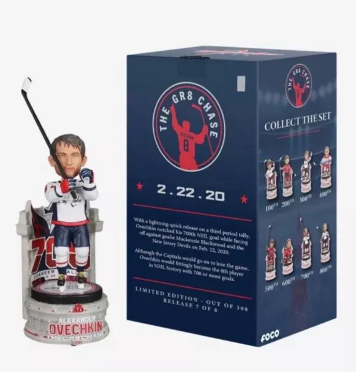 Alex Ovechkin Bobblehead Washington Capitals 700th Goal - GR8 Chase - #/308