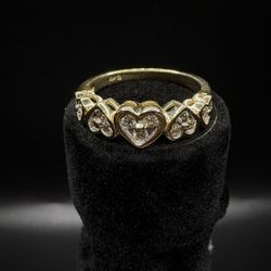 5 Hearts Diamonds Ring