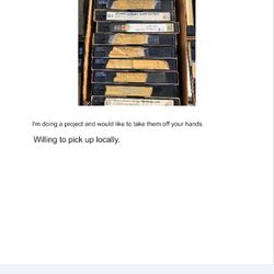 ISO Free used VHS or Beta 