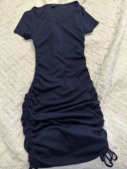 Navy Body Con Adjustable Dress
