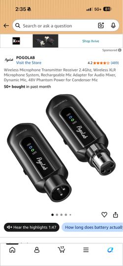 Pogolab Wireless XLR Microphone Transmitter Receiver System