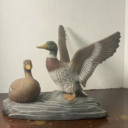 Vintage Ceramic Mallards/Ducks Hand Painted 