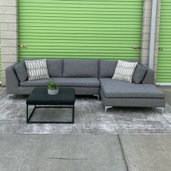 *Free Delivery* Gray Modern Custom Made Sectional Couch Sofa