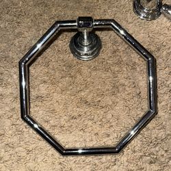 KOHLER K-13112-SN Pinstripe Bathroom Towel Ring, Vibrant Polished Nickel