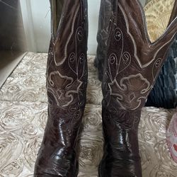 Boots brown leather, size 8E