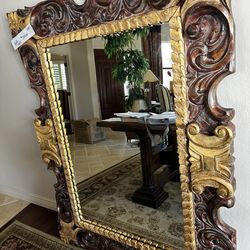 Ornate Wood Frame Mirror