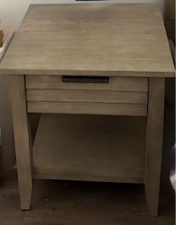 Gray Wood Nightstand with Drawer and Shelf & Gray Wood Nightstand with 2 Drawers