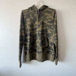 BAPE A Bathing Ape, Mens Green Camo Longsleeve Hoodie Front Pocket Jacket, SizeL