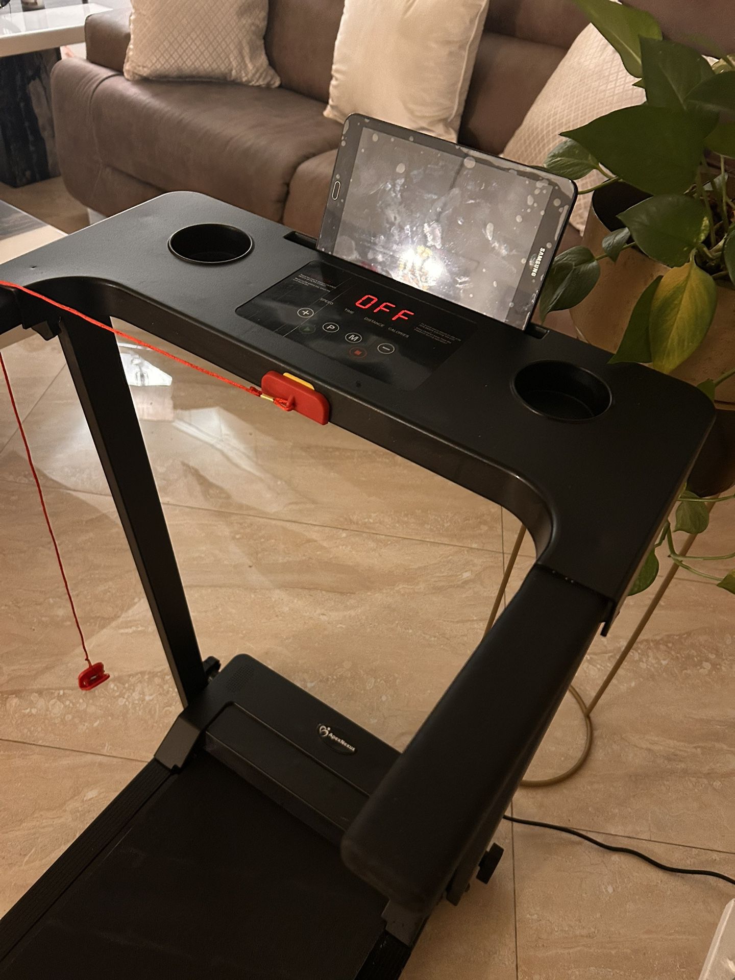 Treadmill, new open box, quiet, led display, space saver, powerful motor