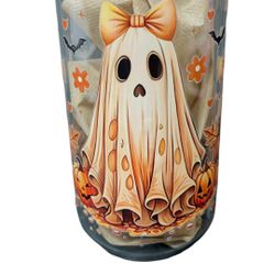 Glass Cup With Lid And Straw 16oz/halloween