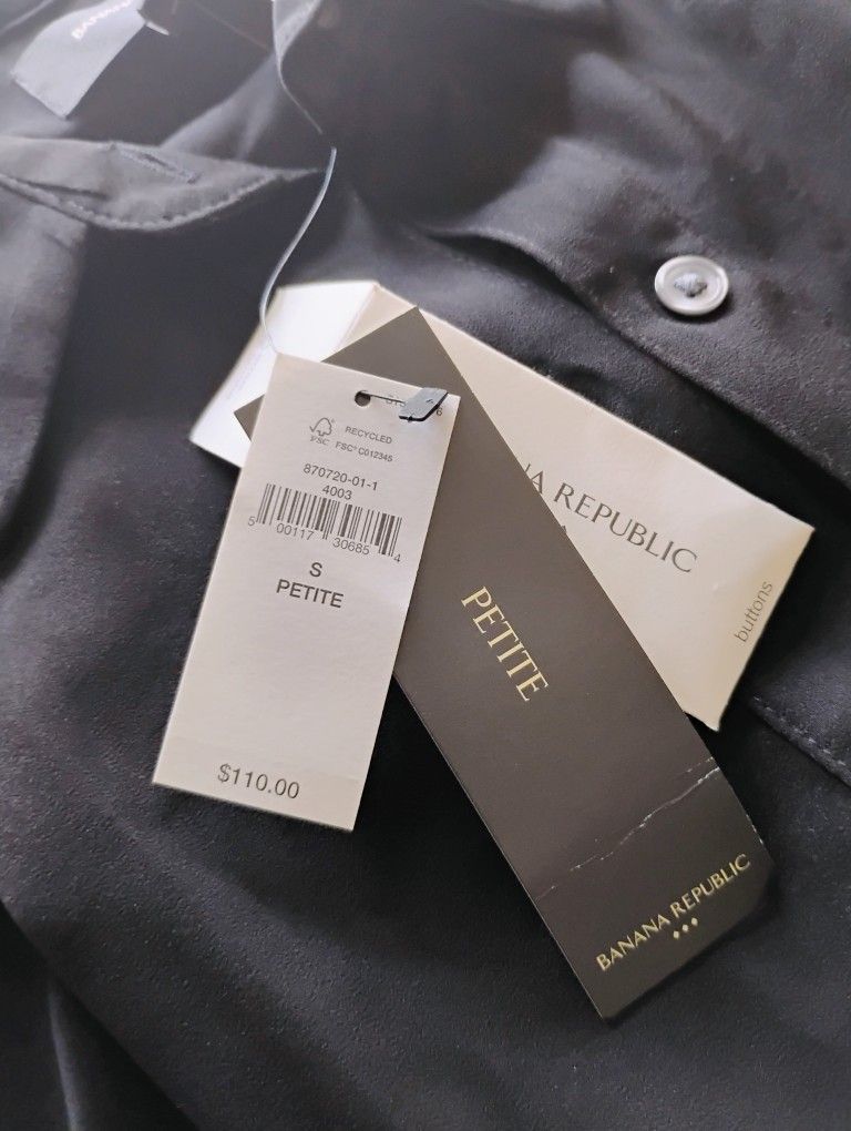 Banana Republic Black Long Sleeve Polyester Dress