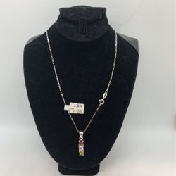925 Sterling Silver Women Necklace With Pendant 18”