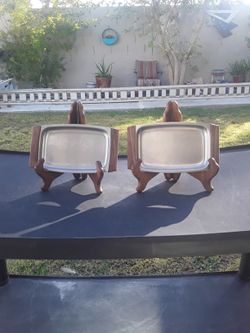 VINTAGE MID CENTURY STAINLESS STEEL SMALL SERVING TRAYS